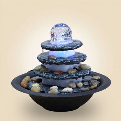 SS2139003 Polyresin tabletop fountain-Electrical L22.5cm xW22.5cm H19cm
