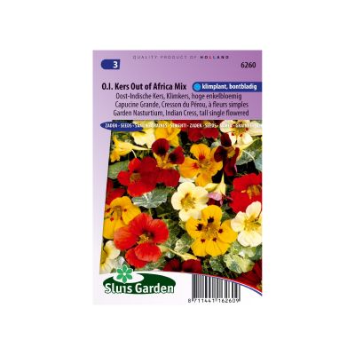 SL6260 Garden Nasturtium Out of Africa Mix tall single flowered
