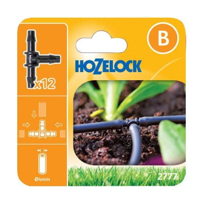 HOZELOCK 2777 'T' PIECE CONNECTORS 4MM 12PC