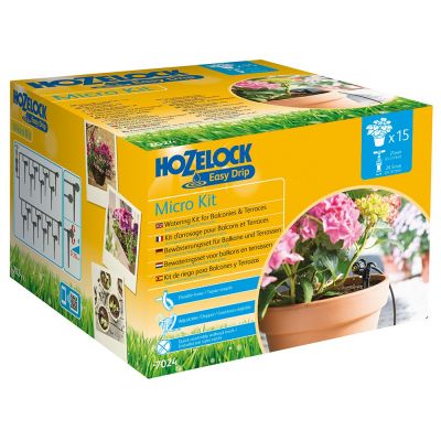 HOZELOCK 7024 EASY DRIP MICRO KIT 15M 4MM HOSE 15 DRIPPERS