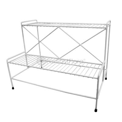 #201 PLANT METAL STAND 2 TIER (W)